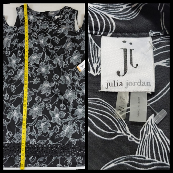 Julia Jordan Cold Sholder Flower Print Dress Sz 24W - Picture 8 of 14